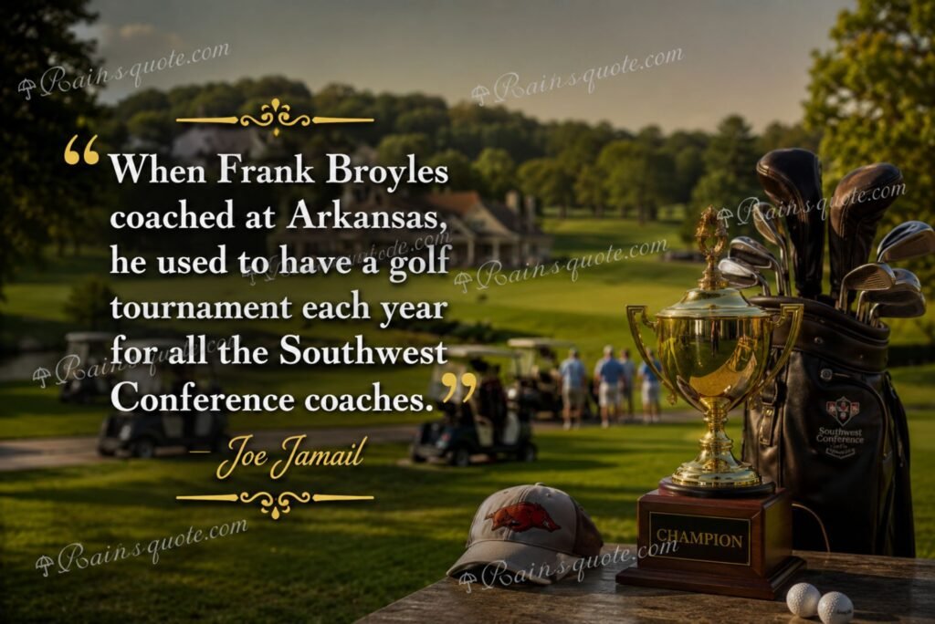 “When Frank Broyles coached at Arkansas, he used to have a golf tournament each year for all the Southwest Conference coaches.”