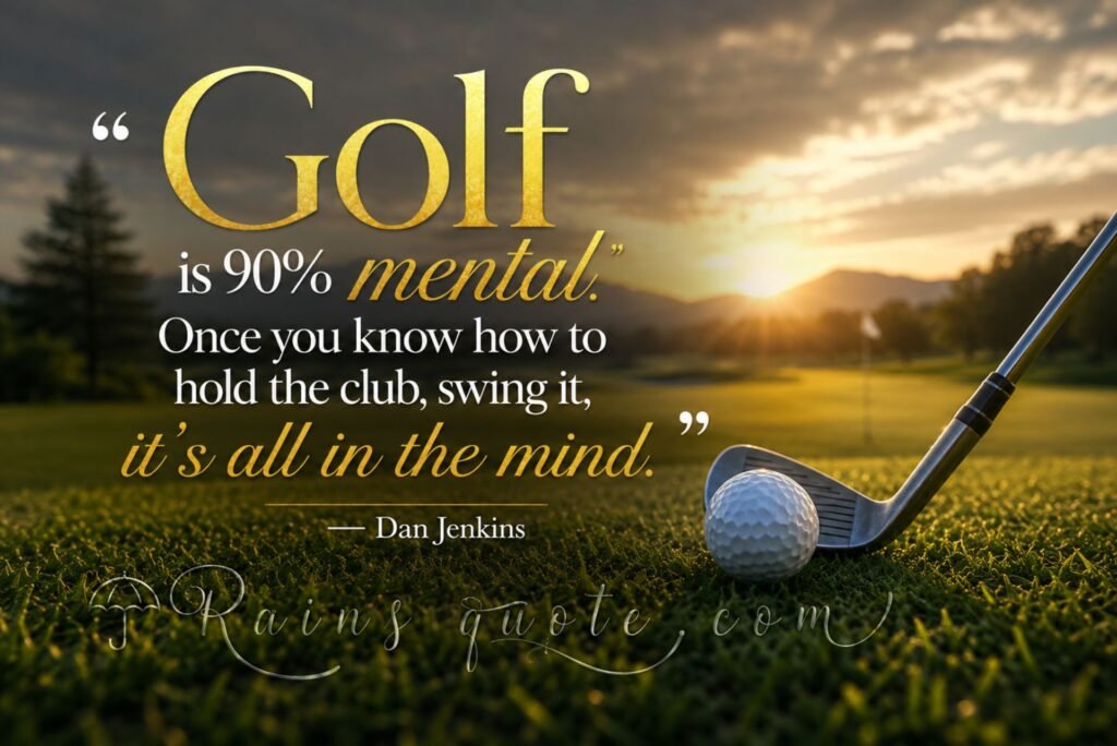 “Golf is 90% mental. Once you know how to hold the club, swing it, it's all in the mind.”