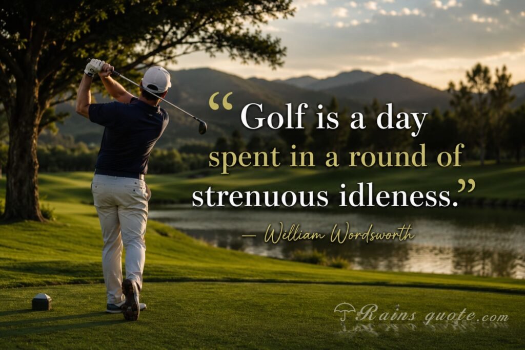 “Golf is a day spent in a round of strenuous idleness.”