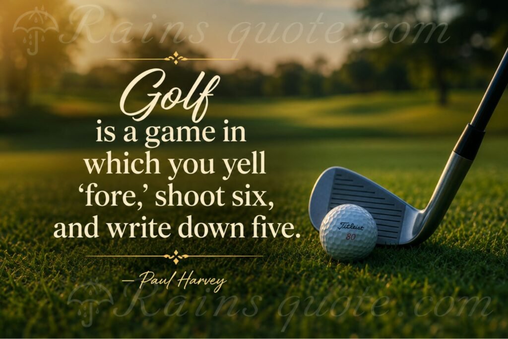 “Golf is a game in which you yell 'fore,' shoot six, and write down five.”