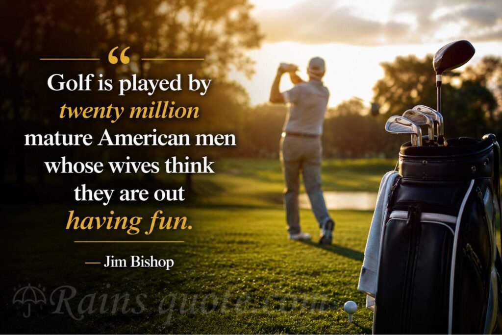 “Golf is played by twenty million mature American men whose wives think they are out having fun.”