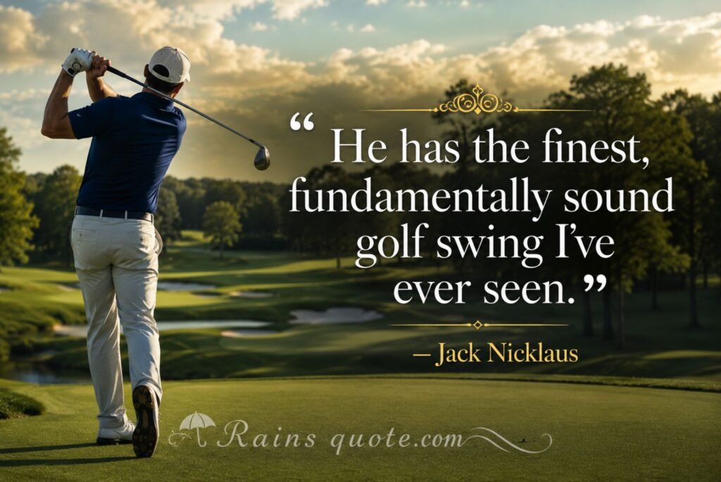 “He has the finest, fundamentally sound golf swing I've ever seen.”