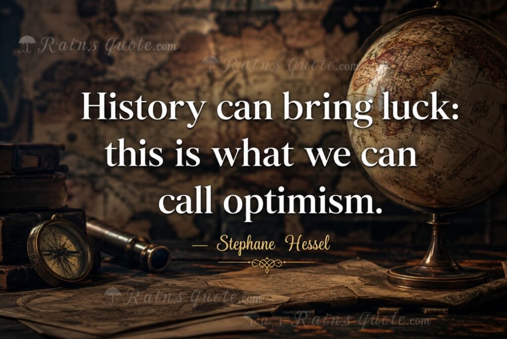 “History can bring luck: this is what we can call optimism.”