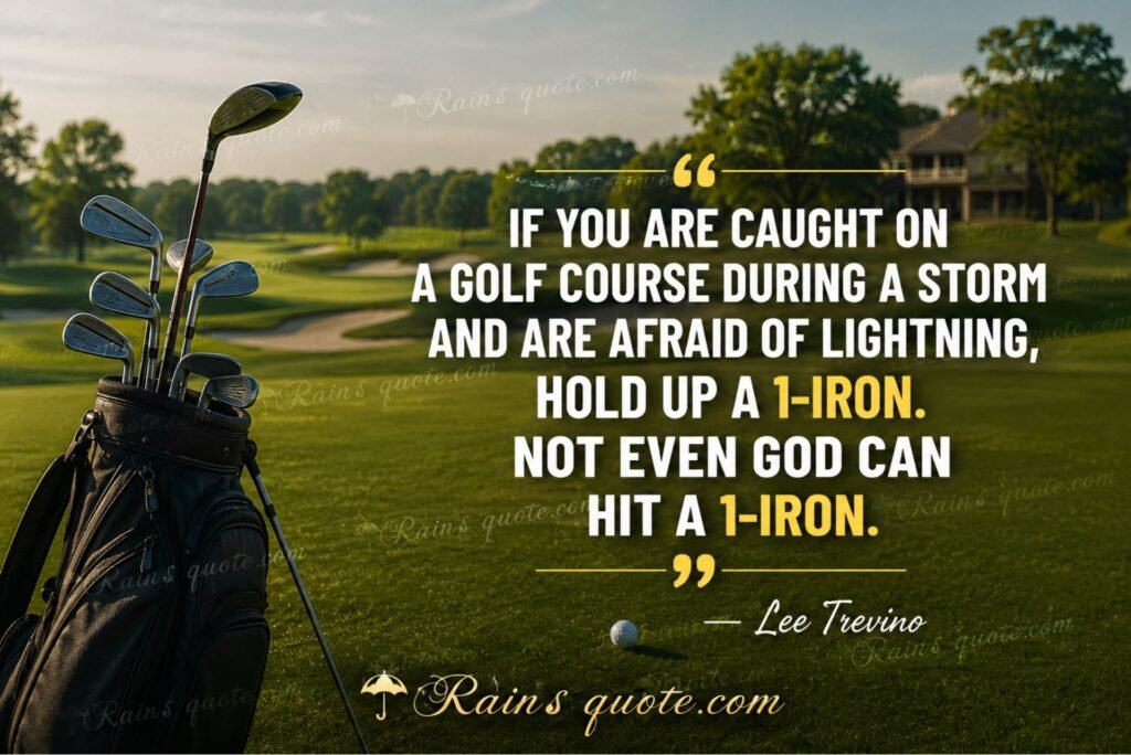 “If you are caught on a golf course during a storm and are afraid of lightning, hold up a 1-iron. Not even God can hit a 1-iron.”