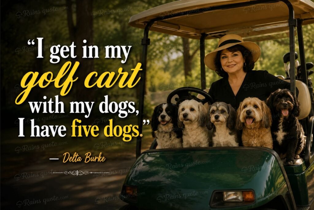 “I get in my golf cart with my dogs, I have five dogs.”