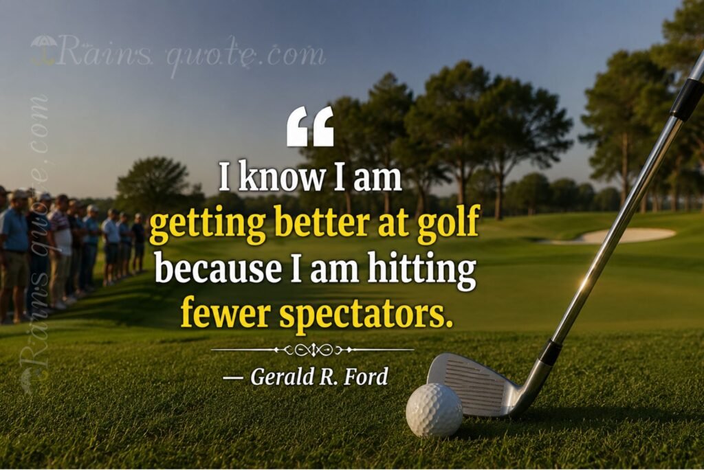 “I know I am getting better at golf because I am hitting fewer spectators.”