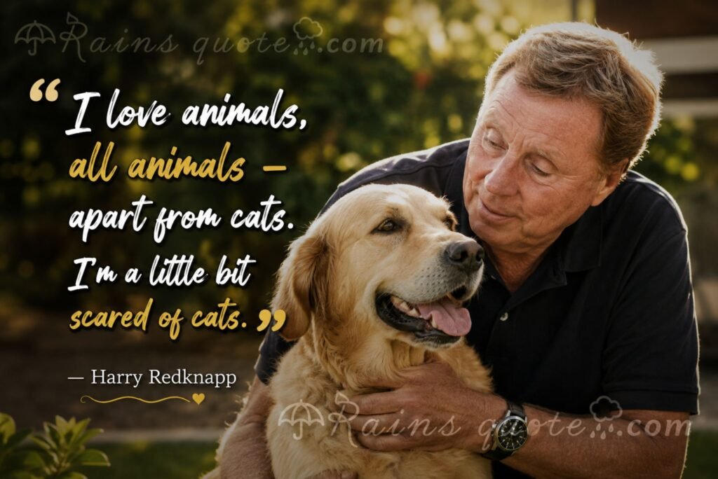 “I love animals, all animals - apart from cats. I'm a little bit scared of cats.”