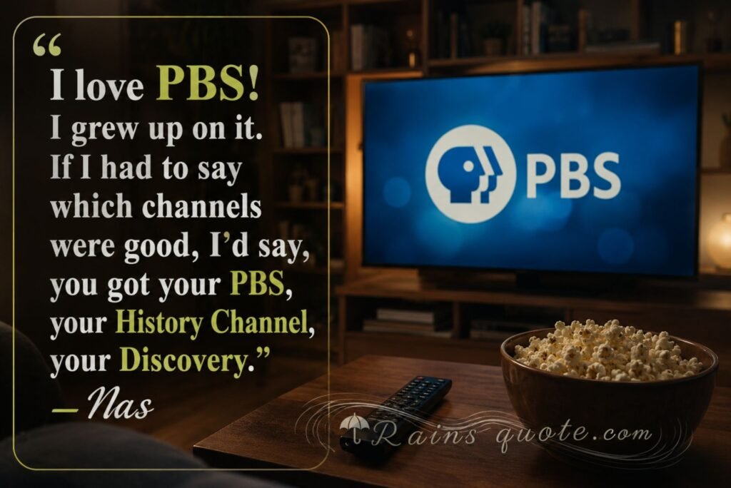 “I love PBS! I grew up on it. If I had to say which channels were good, I'd say, you got your PBS, your History Channel, your Discovery.”