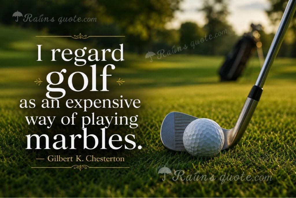 “I regard golf as an expensive way of playing marbles.”