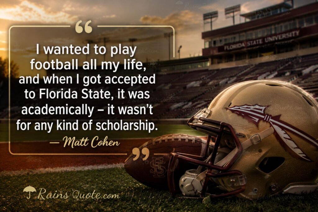 “I wanted to play football all my life, and when I got accepted to Florida State, it was academically - it wasn't for any kind of scholarship.”