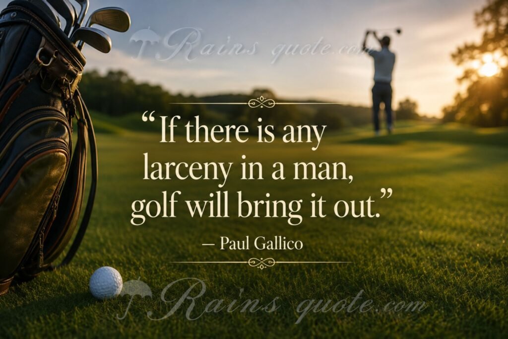 “If there is any larceny in a man, golf will bring it out.”