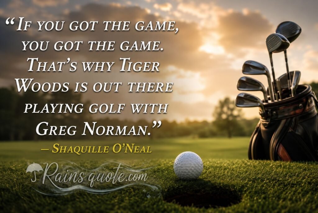 “If you got the game, you got the game. That's why Tiger Woods is out there playing golf with Greg Norman.”