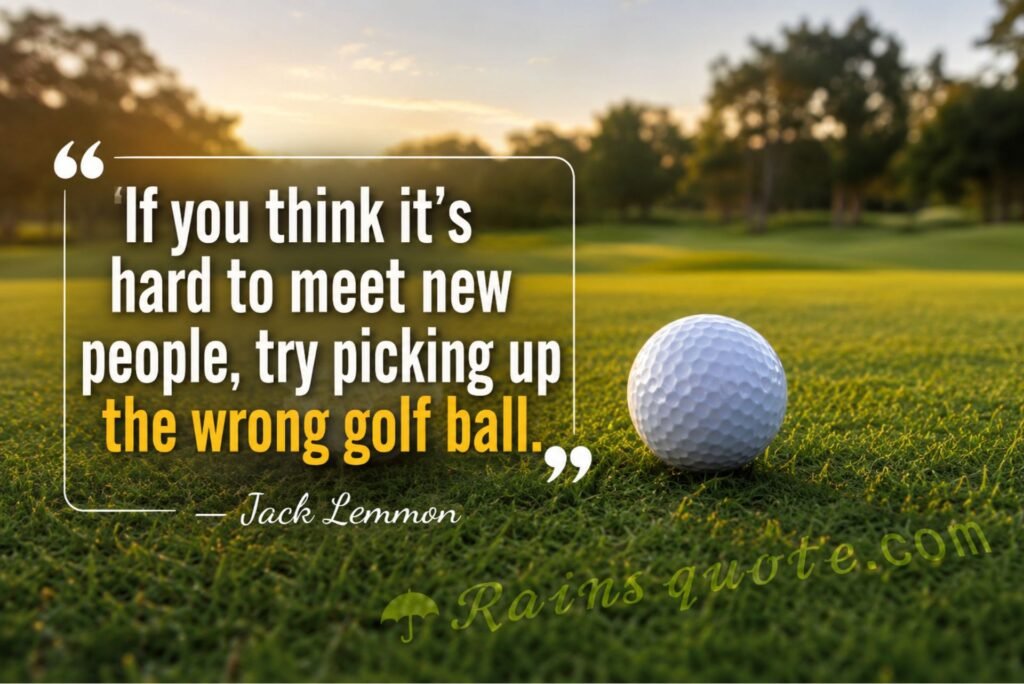 “If you think it's hard to meet new people, try picking up the wrong golf ball.”