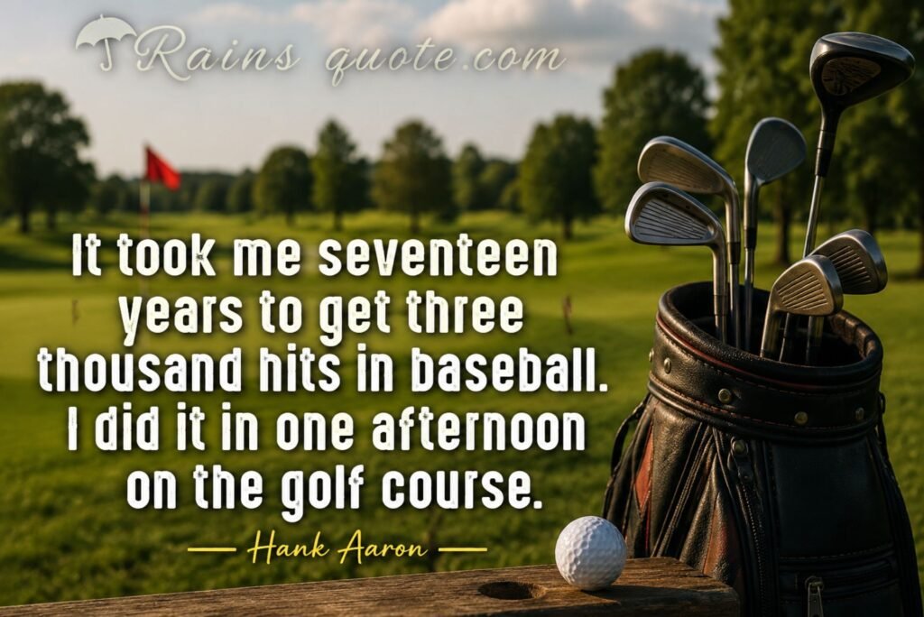 “It took me seventeen years to get three thousand hits in baseball. I did it in one afternoon on the golf course.”