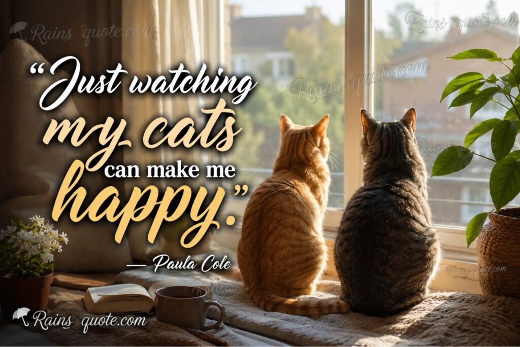 “Just watching my cats can make me happy.”