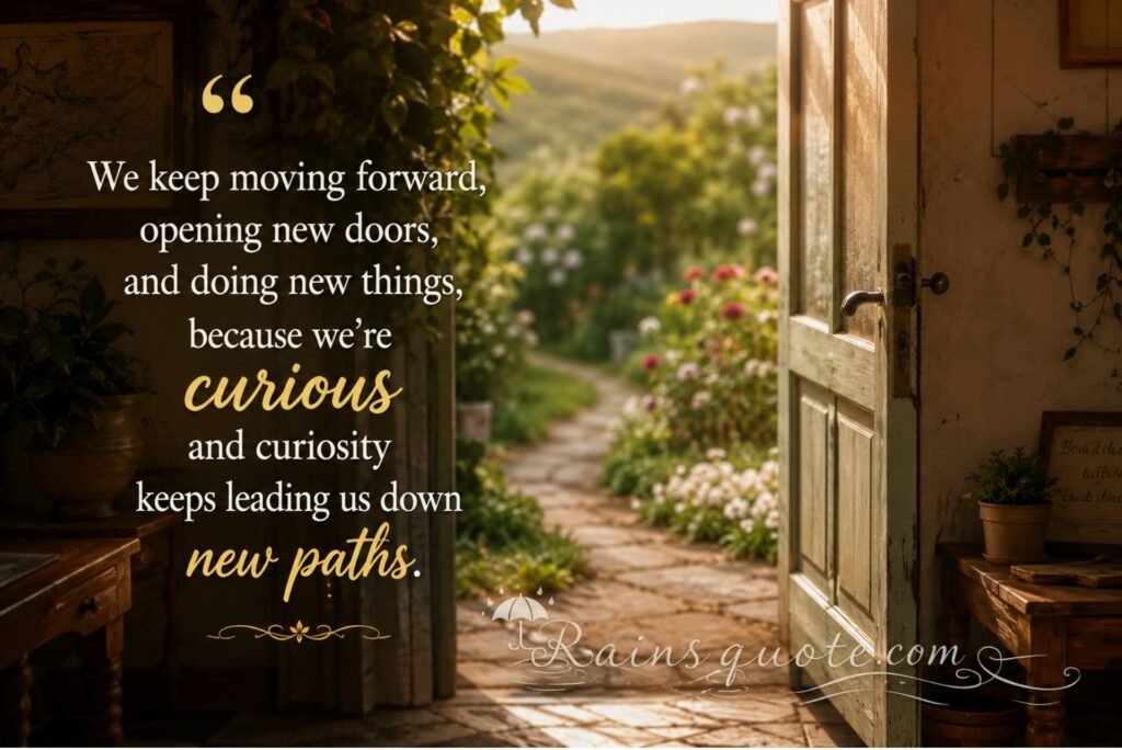 “We keep moving forward, opening new doors, and doing new things, because we're curious and curiosity keeps leading us down new paths.”