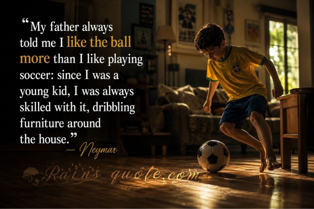 “My father always told me I like the ball more than I like playing soccer: since I was a young kid, I was always skilled with it, dribbling furniture around the house.”