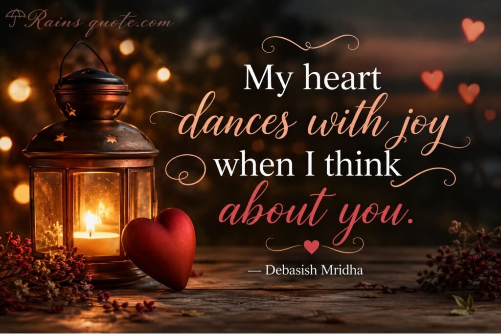 “My heart dances with joy when I think about you.”