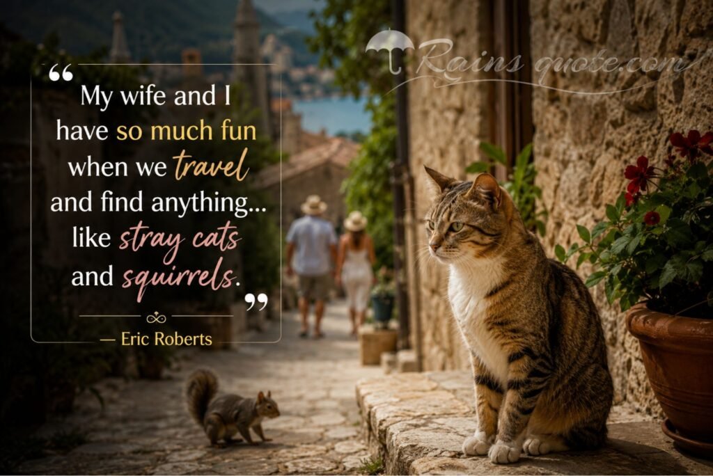 “My wife and I have so much fun when we travel and find anything... like stray cats and squirrels.”