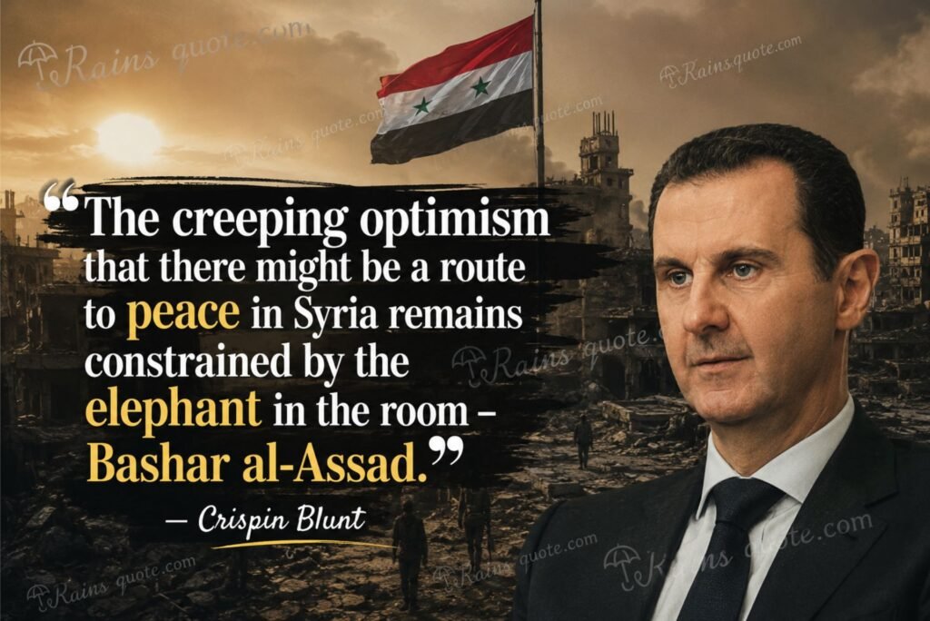 “The creeping optimism that there might be a route to peace in Syria remains constrained by the elephant in the room - Bashar al-Assad.”