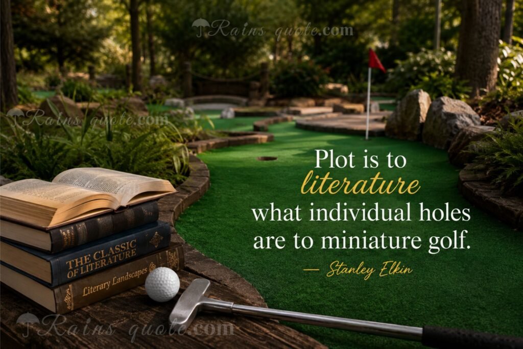 “Plot is to literature what individual holes are to miniature golf.”
