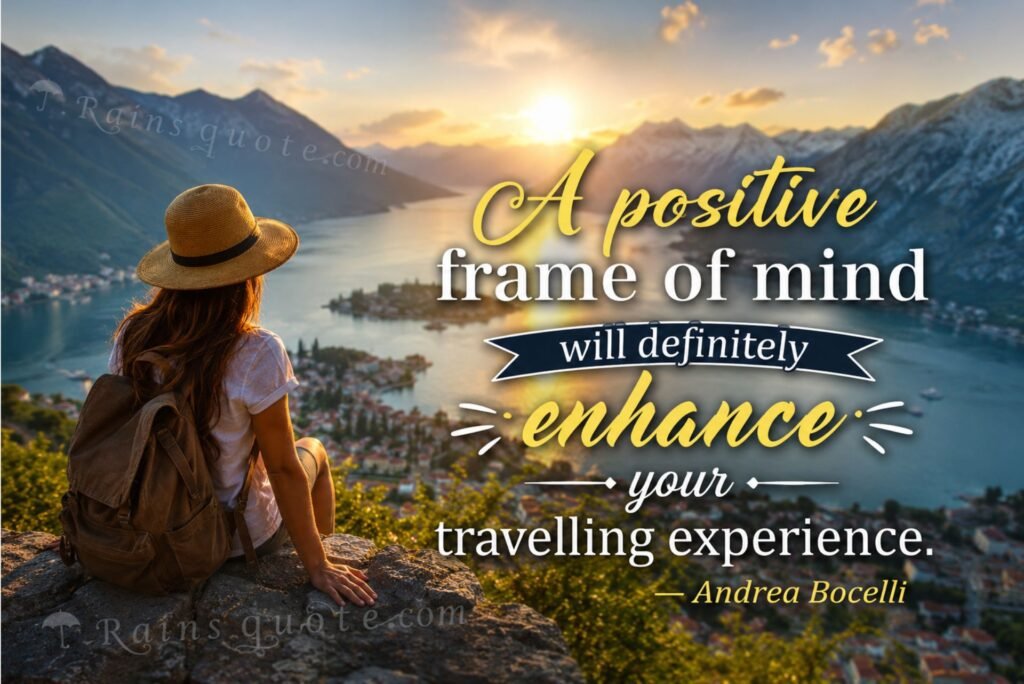 “A positive frame of mind will definitely enhance your travelling experience.”