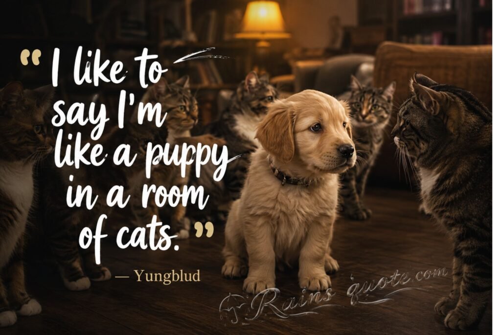 “I like to say I'm like a puppy in a room of cats.”