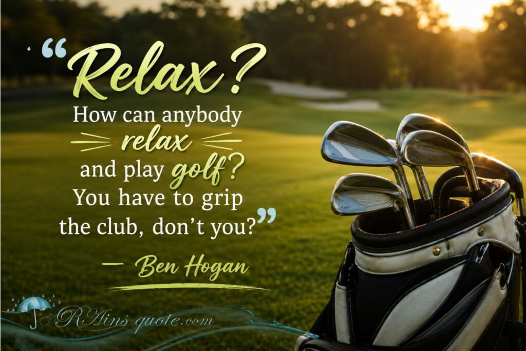 “Relax? How can anybody relax and play golf? You have to grip the club, don't you?”