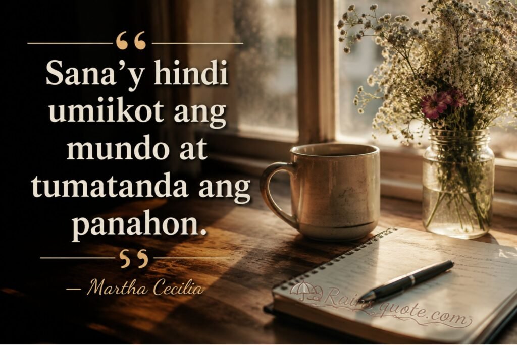 “Sana'y hindi umiikot ang mundo at tumatanda ang panahon.”