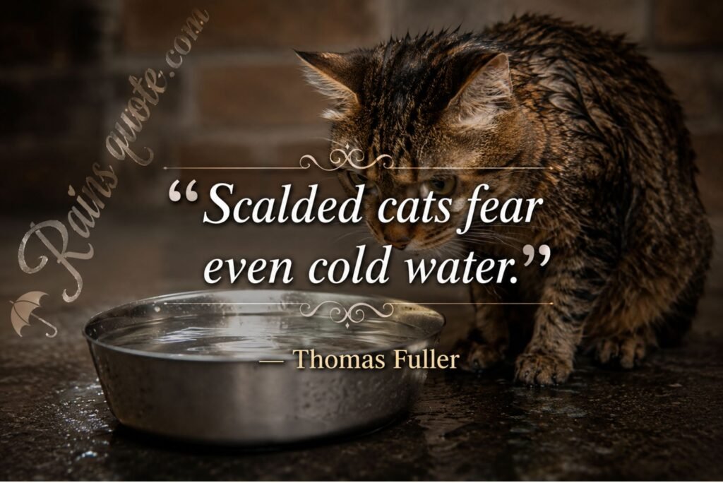 “Scalded cats fear even cold water.”
