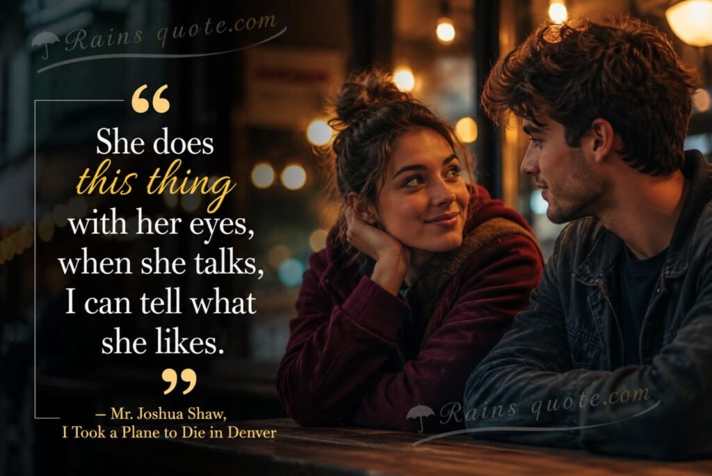 “She does this thing with her eyes, when she talks, I can tell what she likes.”