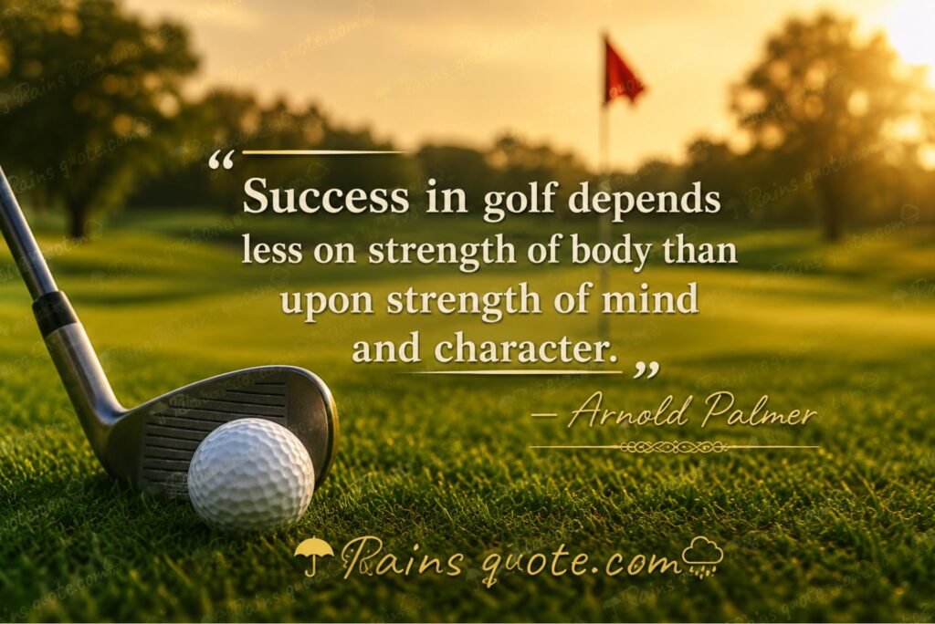 “Success in golf depends less on strength of body than upon strength of mind and character.”