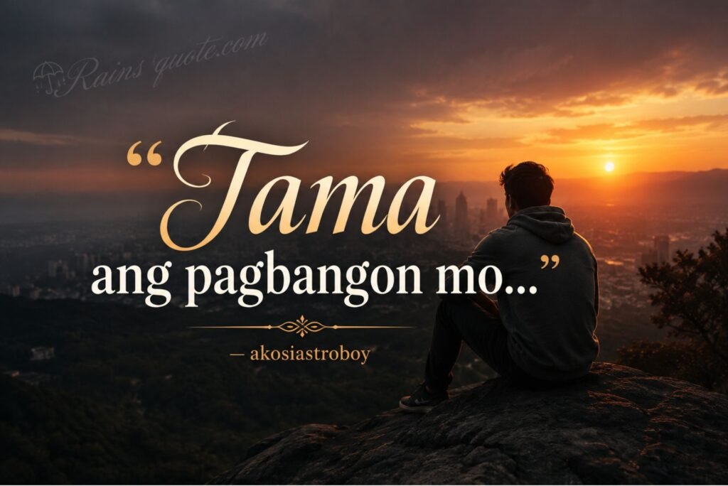 “Tama ang pagbangon mo...”