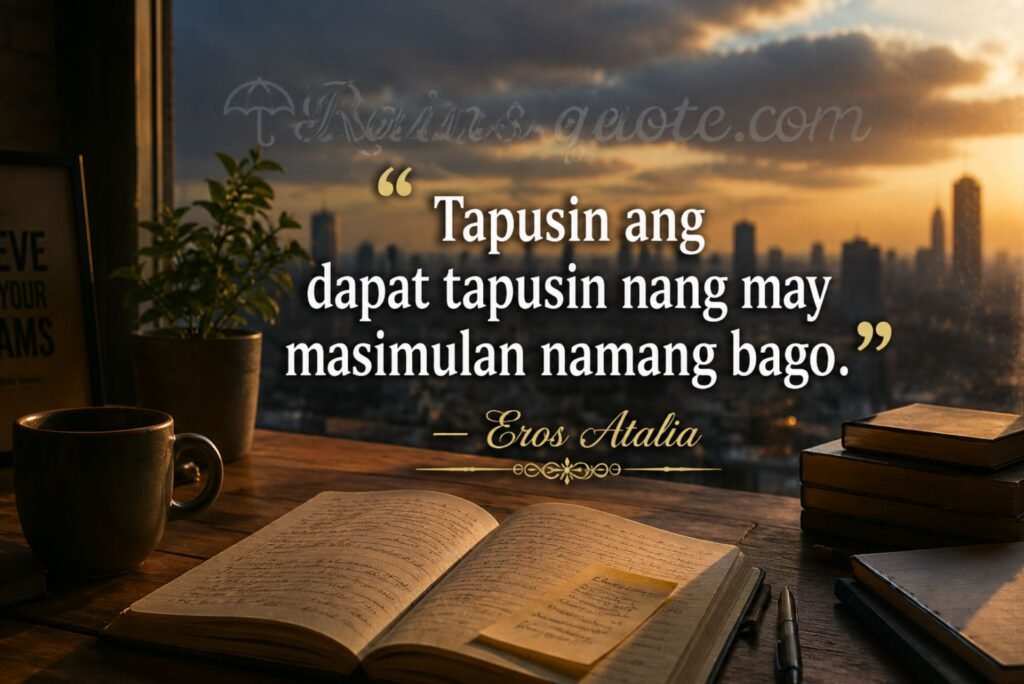 “Tapusin ang dapat tapusin nang may masimulan namang bago.”