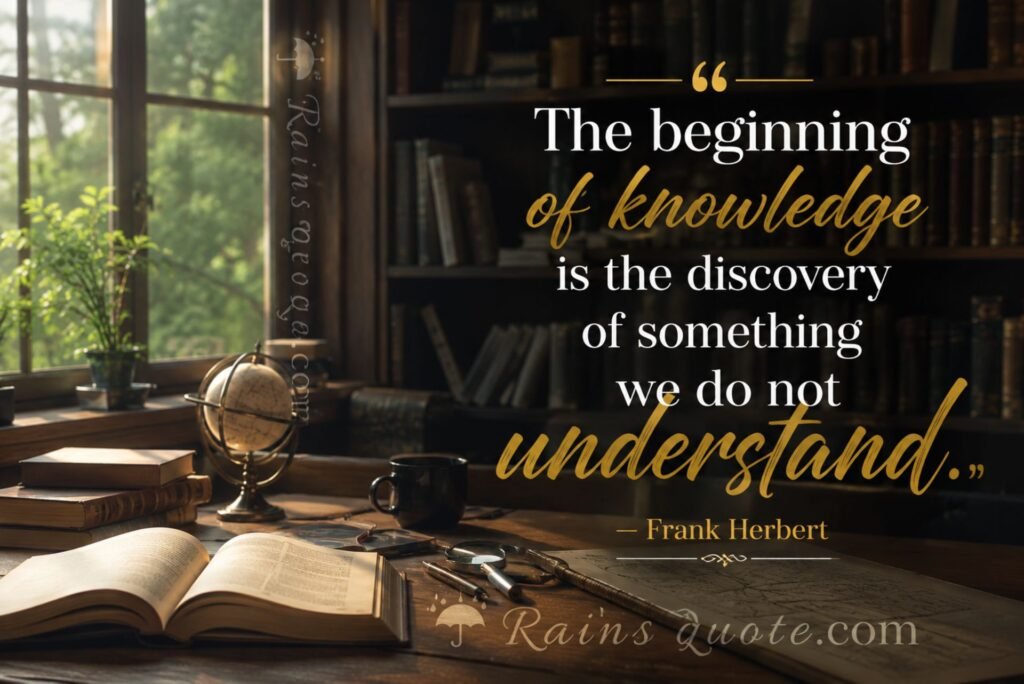 “The beginning of knowledge is the discovery of something we do not understand.”