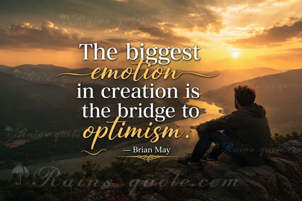 “The biggest emotion in creation is the bridge to optimism.”
