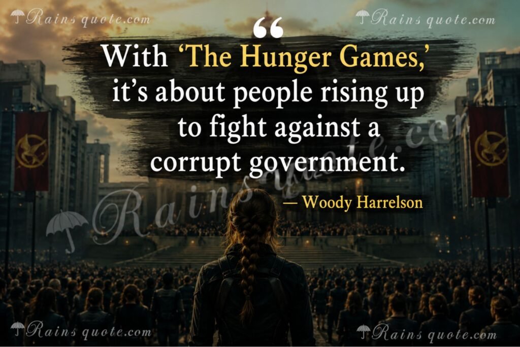 “With 'The Hunger Games,' it's about people rising up to fight against a corrupt government.”