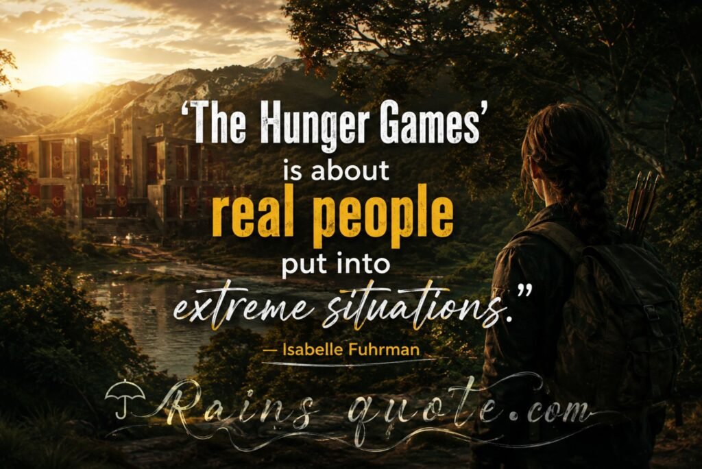 “'The Hunger Games' is about real people put into extreme situations.”