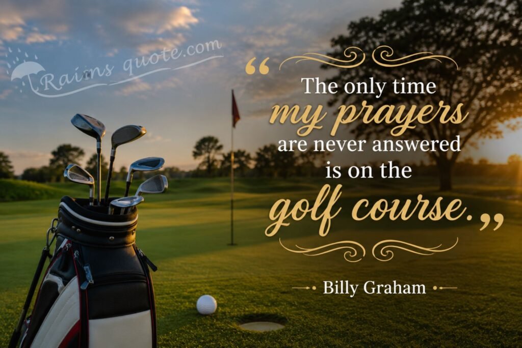 “The only time my prayers are never answered is on the golf course.”