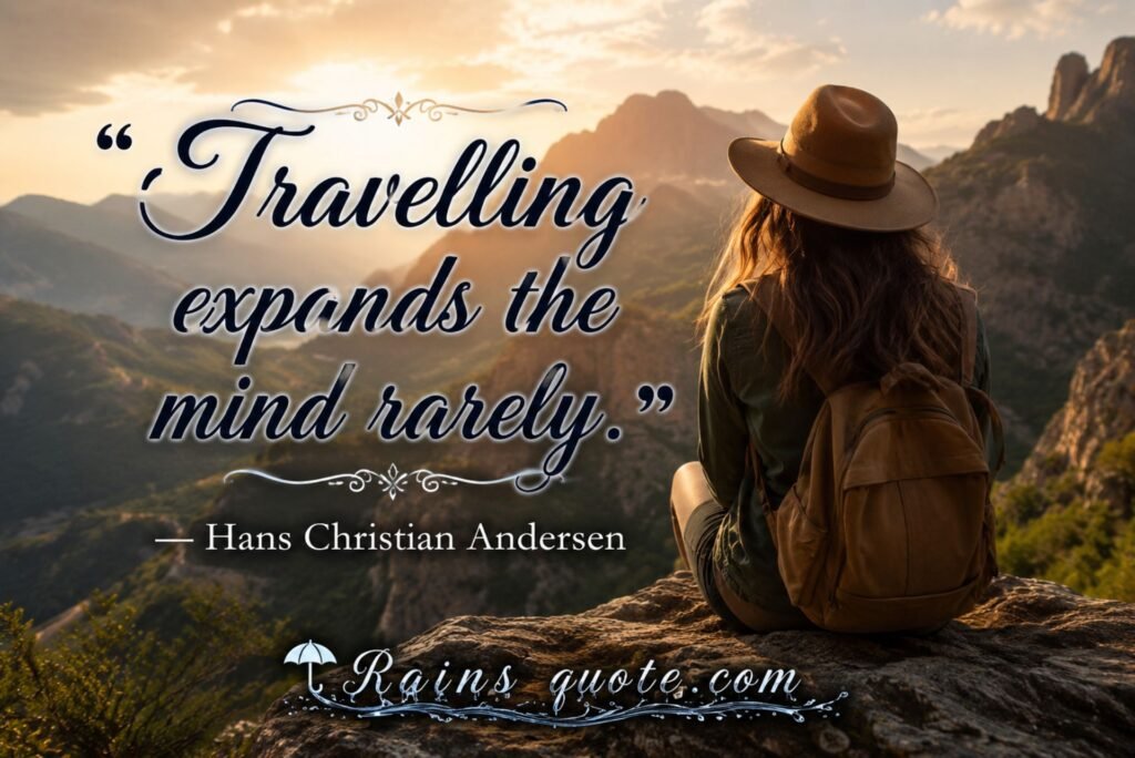 “Travelling expands the mind rarely.”