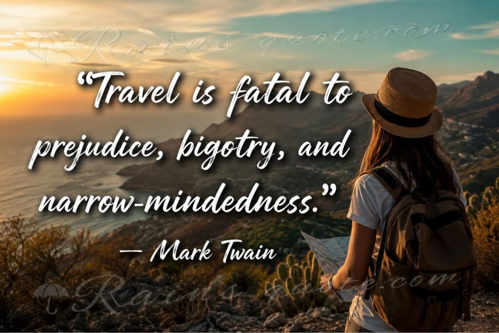 “Travel is fatal to prejudice, bigotry, and narrow-mindedness.”