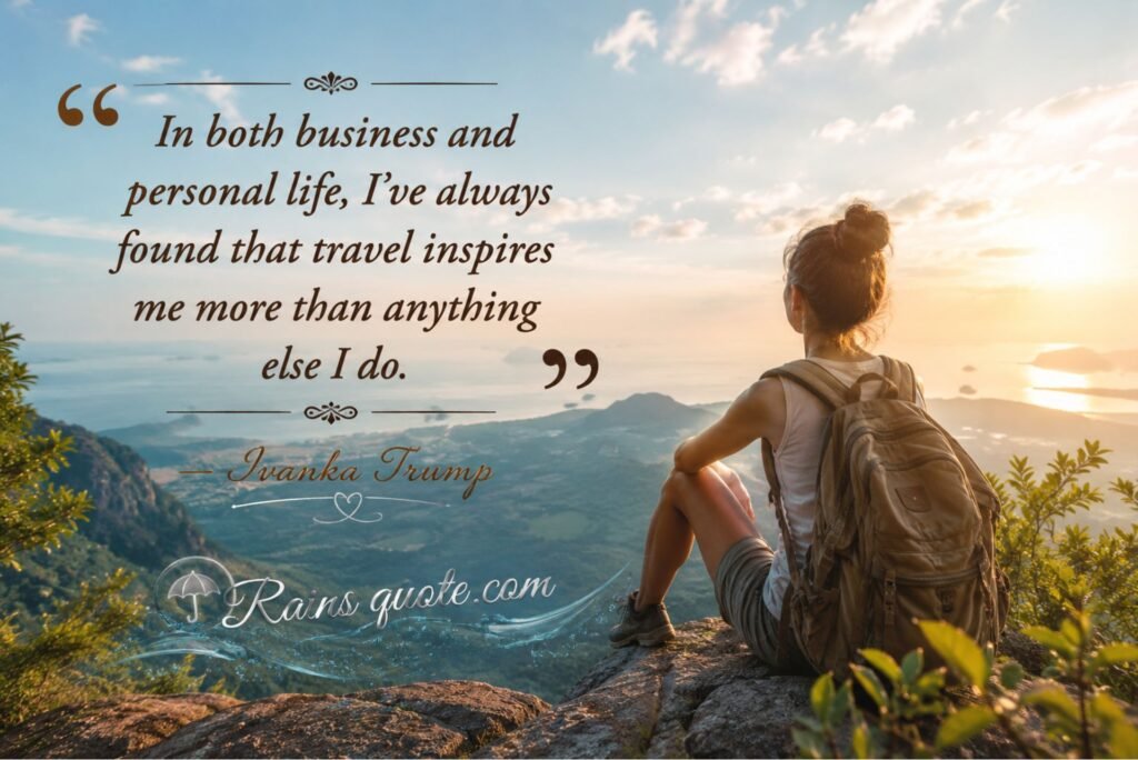 “In both business and personal life, I've always found that travel inspires me more than anything else I do.”