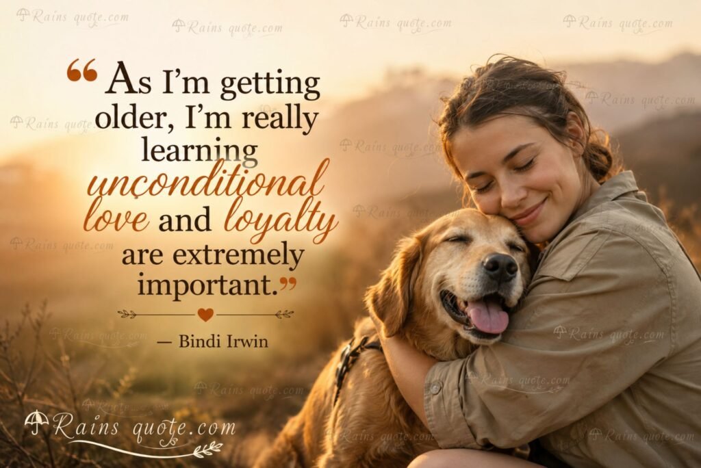 “As I'm getting older, I'm really learning unconditional love and loyalty are extremely important.”