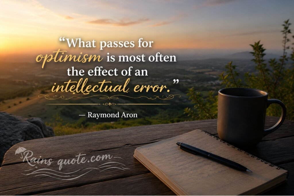 “What passes for optimism is most often the effect of an intellectual error.”