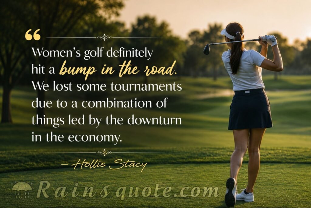 “Women's golf definitely hit a bump in the road. We lost some tournaments due to a combination of things led by the downturn in the economy.”