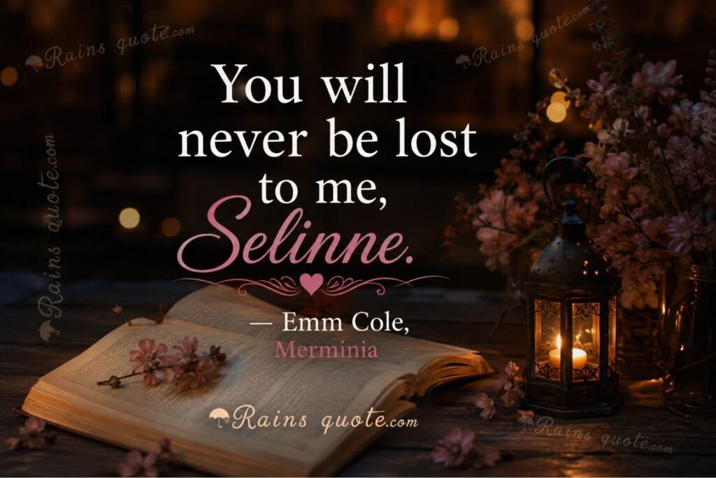 “You will never be lost to me, Selinne.”