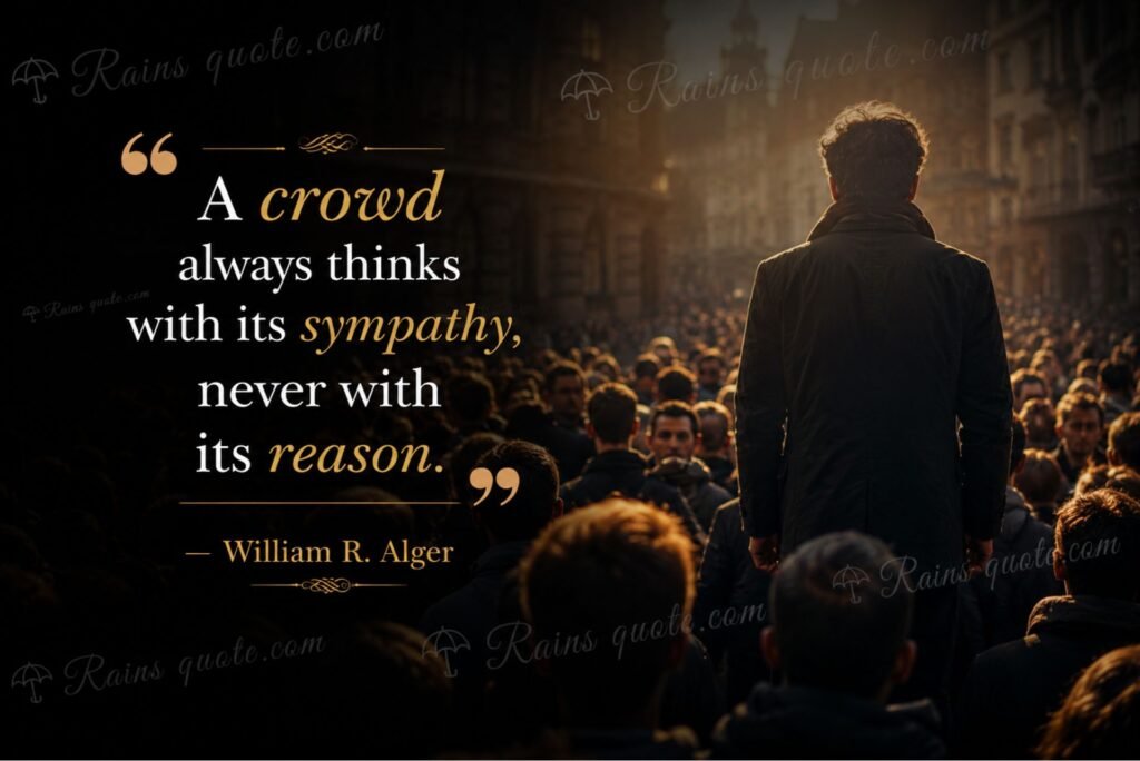“A crowd always thinks with its sympathy, never with its reason.”