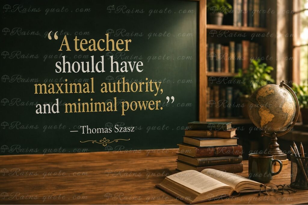 “A teacher should have maximal authority, and minimal power.”