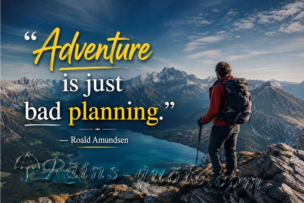“Adventure is just bad planning.”