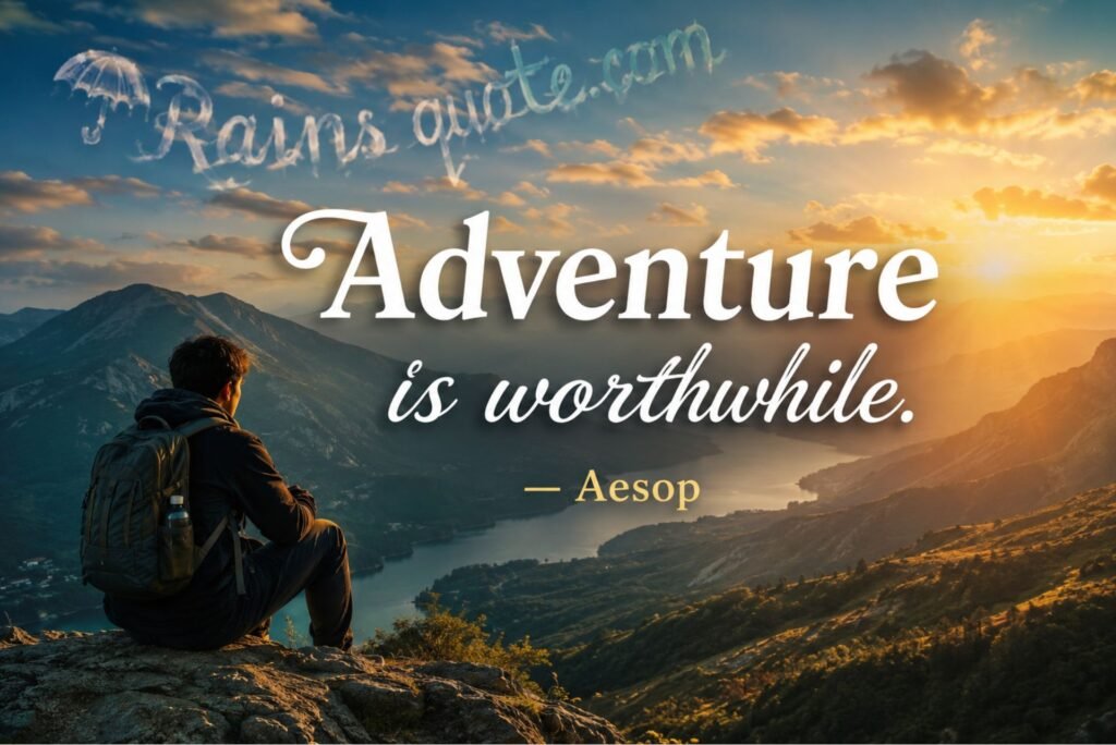 “Adventure is worthwhile.”